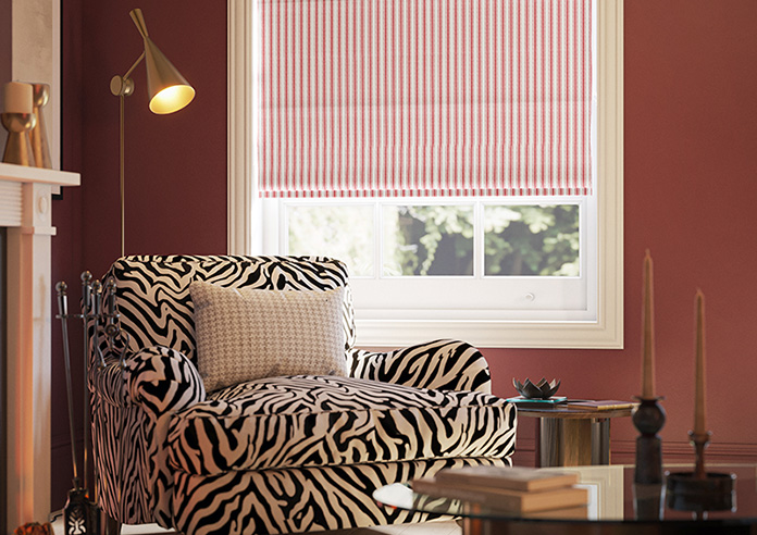 Lace Stripes, Rouge - Roman Blind - Image 5